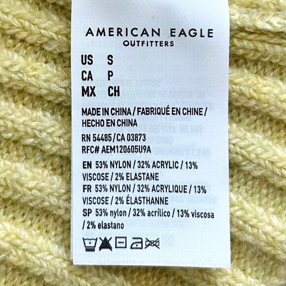 American Eagle Rib Knit Button-Front Yellow Cardigan - Picture 9 of 9